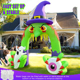 NNEOBA Halloween Inflatable Giant Witch Arch with LED Lights