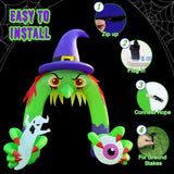 NNEOBA Halloween Inflatable Giant Witch Arch with LED Lights