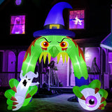 NNEOBA Halloween Inflatable Giant Witch Arch with LED Lights