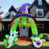 NNEOBA Halloween Inflatable Giant Witch Arch with LED Lights