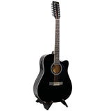 NNEDPE 12-String Acoustic Guitar with EQ - Black