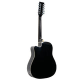 NNEDPE 12-String Acoustic Guitar with EQ - Black