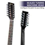 NNEDPE 12-String Acoustic Guitar with EQ - Black