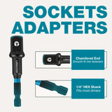 NNETM Impact Socket Adapter with Hex Drive Set (20pcs)