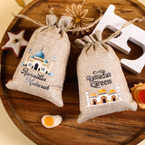 NNETM 6-Pack Linen Burlap Gift Bags for Ramadan
