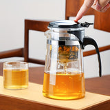 NNETM Easy-Press Glass Tea Infuser One-Touch Brewing