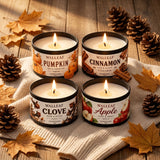 4pcs Fall Scented Soy Wax Candle Gift Set 3 oz