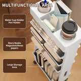 NNETM Wheeled Book Storage Rack Organizer (5-Tier)