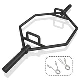 NNECW 142cm Olympic Hex Barbell Bar Trap Weight Lifting for Gym and Home-Black