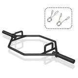 NNECW 142cm Olympic Hex Barbell Bar Trap Weight Lifting for Gym and Home-Black