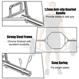 NNECW 142cm Olympic Hex Barbell Bar Trap Weight Lifting for Gym and Home-Silver