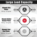 NNECW 142cm Olympic Hex Barbell Bar Trap Weight Lifting for Gym and Home-Silver