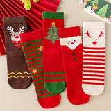 5-Pair Christmas Mid-Calf Socks Set Unisex