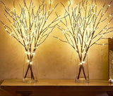 2pcs Set of Simulated Tree Branch Shaped LED Lights, Battery Powered, Each with 20 Leds, Vase Filled Artificial Small Tree Branch Decorative Light, Cool Decoration, Room Bedside Lamp, Romantic Home Decoration