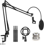 NNEDPE Microphone Radio Broadcasting Stand With 3/8t o 5/8 Screw Adapter
