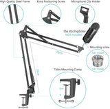 NNEDPE Microphone Radio Broadcasting Stand With 3/8t o 5/8 Screw Adapter
