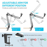 NNEDPE Microphone Radio Broadcasting Stand With 3/8t o 5/8 Screw Adapter