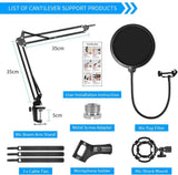NNEDPE Microphone Radio Broadcasting Stand With 3/8t o 5/8 Screw Adapter