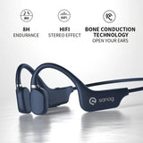 NNETM True Bone Conduction Earphone Open Ear Wireless Sport Headphones - Blue
