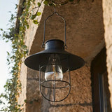 NNETM Black Vintage Solar-Powered Art Courtyard Chandelier - Outdoor Garden Decor