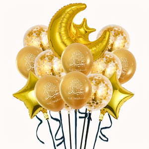 NNETM 11pcs Eid Mubarak Ramadan Kareem Balloon Decoration Set