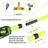 NNETM Ultralight 5-Section Travel Fishing Rod with Comfortable EVA Handle - Yellow
