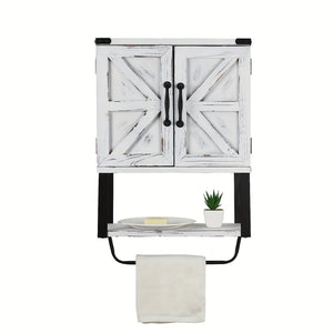 NNETM Wall Bathroom Cabinet with Towel Shelf