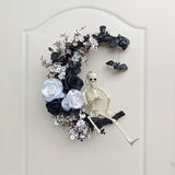 NNETM Gothic Halloween Wreath Skull Bats