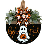 NNEOBA Halloween Ghost & Pumpkin Wreath