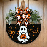 NNEOBA Halloween Ghost & Pumpkin Wreath