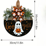 NNEOBA Halloween Ghost & Pumpkin Wreath