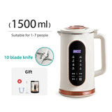 NNEOBA 1500ml Soy Milk Juicer Blender with 10-Leaf Blade