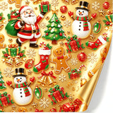 Golden Glossy Christmas Wrapping Paper Roll