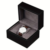 Wooden Single Watch Storage Box – Flip-Top Display Case with Soft Fabric Interior