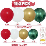 NNEOBA Christmas Balloon Garland Arch Kit (153 Pcs)