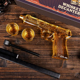 NNETM Gun Whiskey Decanter Set with Shot Glasses