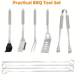 NNETM BBQ Grilling Stainless Steel Accessories Set (10pcs)