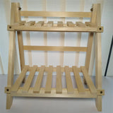 NNETM Organize in style with this sturdy wooden double-layer trapezoidal storage rack