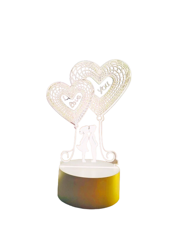 NNESN Romantic 3D Heart-Shaped LED Decorative Light | USB-Powered | Yellow Glow