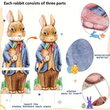 NNETM Wooden Rabbit and Flower Garden Signs Set