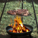 NNETM Outdoor Metal Fire Pit Bowl with Handles & Legs