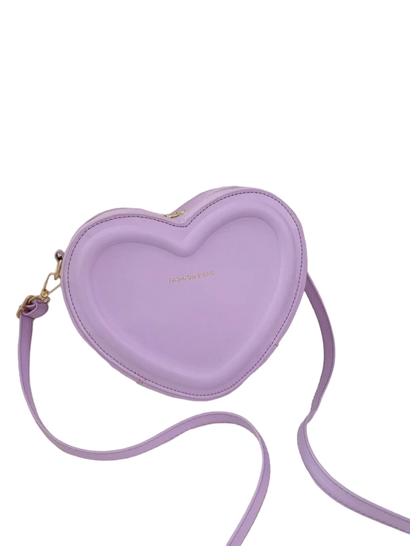 NNESN Elegance in Miniature: Purple Waterproof Heart-Shaped Novelty Bag