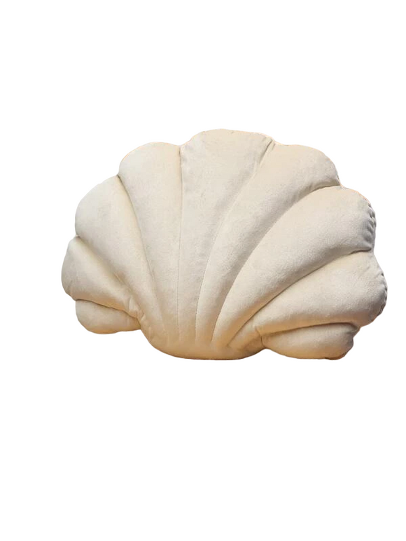 NNESN Seashell Shaped Decorative Pillow - Beige, 100% Polyester Fabric, 10x38x28 cm