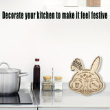 NNETM Easter Bunny Wooden Tray Centerpiece Rustic Decor