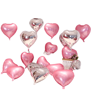 NNETM 10pcs Pink Silver Love Balloons Set