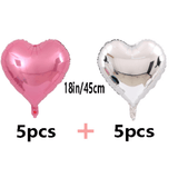 NNETM 10pcs Pink Silver Love Balloons Set