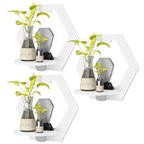 NNETM Hexagonal Harmony: Set of 3 Punch-Free Wall Shelve