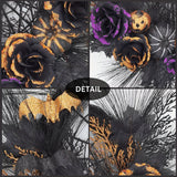 NNETM Halloween Wreath Spider Web Pumpkin Flowers Front Door