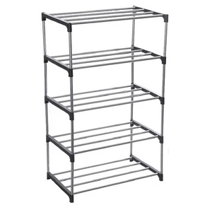 NNETM Keep your shoes tidy and accessible using the 1pc Galvanized Stackable Shoe Shelf