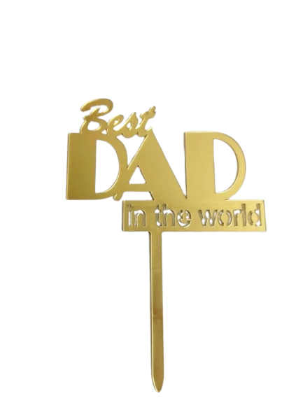 NNESN 1PC Metallic Slogan Cake Topper - Creative Father's Day Decor